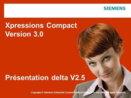 Xpressions Compact Version 3.0 Présentation delta V2.5