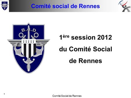 Conseil de base Comité Social de Rennes 1 14 juin 2011 1 ère session 2012 du Comité Social de Rennes Comité social de Rennes.