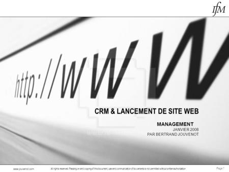 CRM & LANCEMENT DE SITE WEB