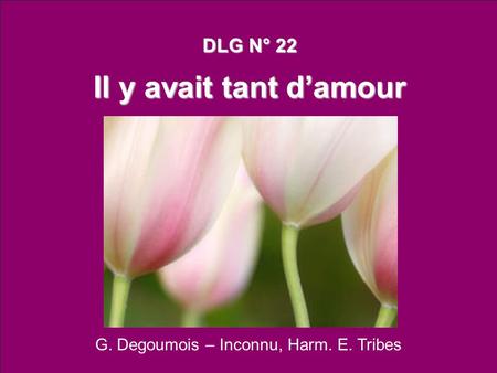 G. Degoumois – Inconnu, Harm. E. Tribes DLG N° 22 Il y avait tant damour.