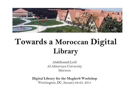 Towards a Moroccan Digital Library
