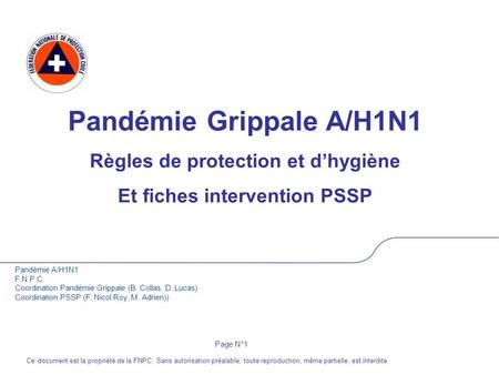 Pandémie Grippale A/H1N1