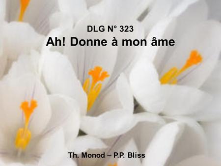 DLG N° 323 Ah! Donne à mon âme Th. Monod – P.P. Bliss.