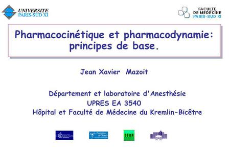 Pharmacocinétique et pharmacodynamie: principes de base.