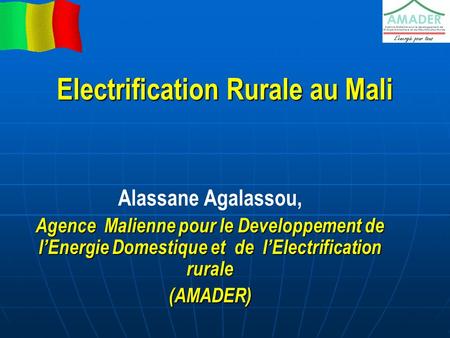 Electrification Rurale au Mali