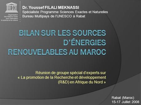 Bilan sur les sources d’énergies renouvelables au Maroc