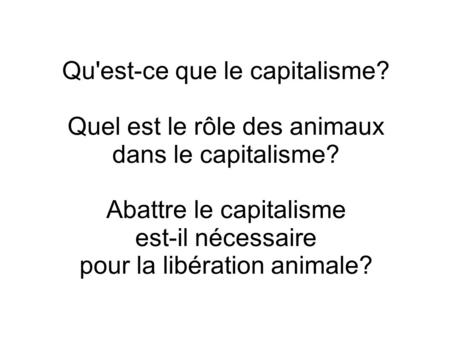 Qu'est-ce que le capitalisme