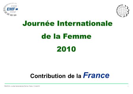 Journée Internationale Contribution de la France