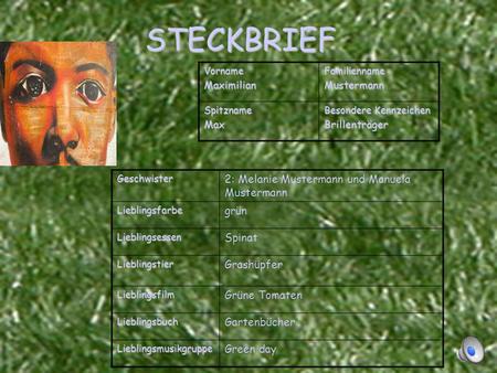 STECKBRIEF 2: Melanie Mustermann und Manuela Mustermann grün Spinat