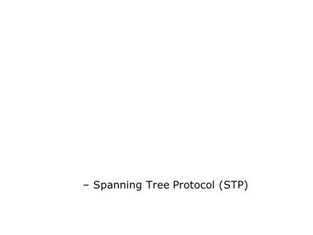 – Spanning Tree Protocol (STP)‏