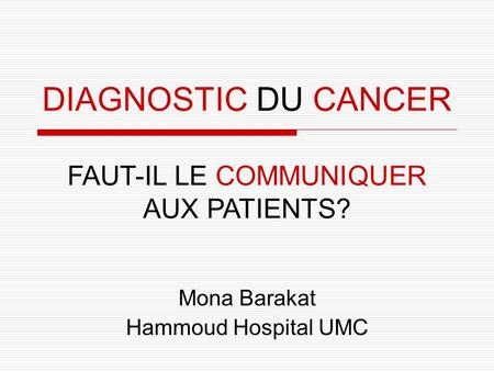Mona Barakat Hammoud Hospital UMC