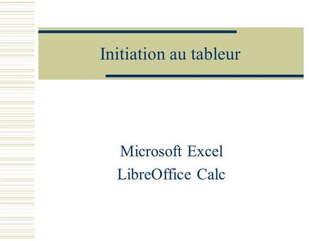 Microsoft Excel LibreOffice Calc