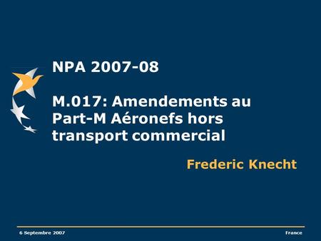 NPA M.017: Amendements au Part-M Aéronefs hors transport commercial