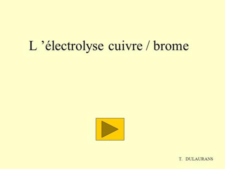 L ’électrolyse cuivre / brome