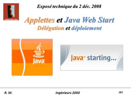 Applettes et Java Web Start