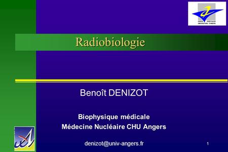 PCEM 2 CHU Angers Biophysique Radiobiologie