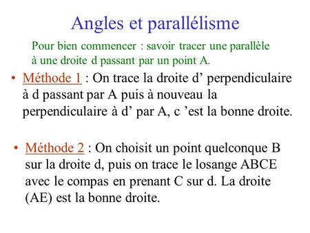 Angles et parallélisme