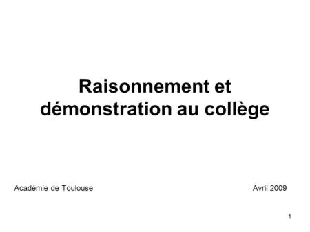 Raisonnement et démonstration au collège