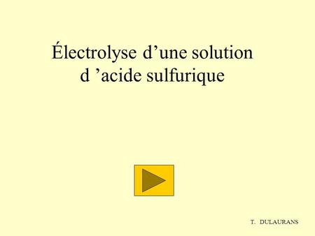 Électrolyse d’une solution d ’acide sulfurique