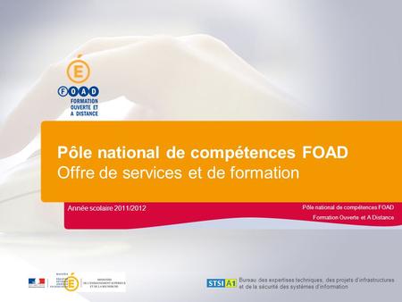 Pôle national de compétences FOAD Offre de services et de formation