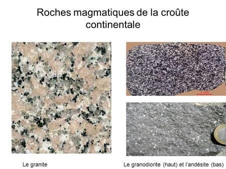 Roches magmatiques de la croûte continentale