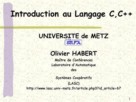 Introduction au Langage C,C++