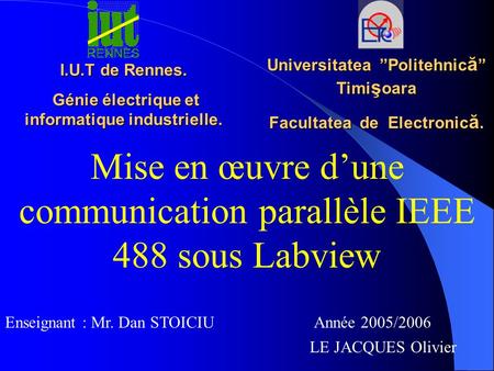 Mise en œuvre d’une communication parallèle IEEE 488 sous Labview