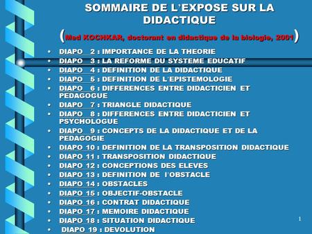 DIAPO   2 : IMPORTANCE DE LA THEORIE