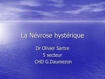 Dr Olivier Sartre 5 secteur CHD G.Daumezon