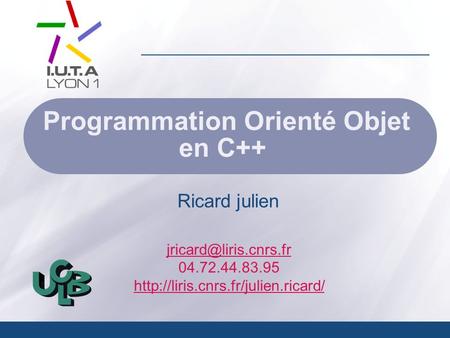 Programmation Orienté Objet en C++