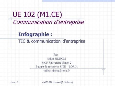 UE 102 (M1.CE) Communication d’entreprise