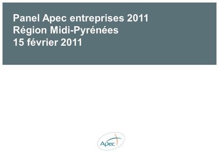 Panel Apec entreprises 2011 Région Midi-Pyrénées 15 février 2011.
