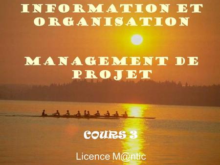 Information et organisation Management de projet