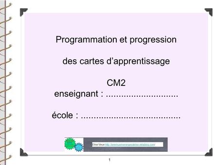 Programmation et progression des cartes d’apprentissage CM2
