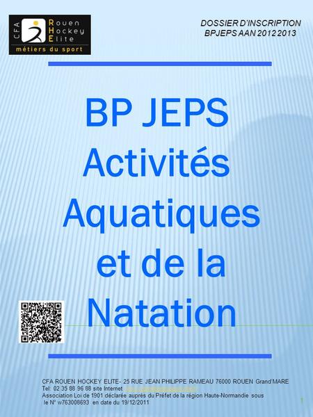 BP JEPS Activités Aquatiques et de la Natation