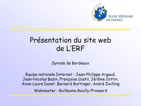 Présentation du site web de L’ERF