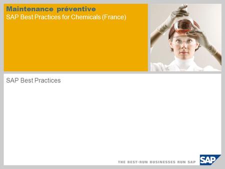 Maintenance préventive SAP Best Practices for Chemicals (France)