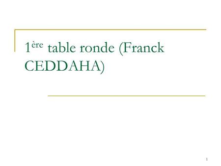1ère table ronde (Franck CEDDAHA)