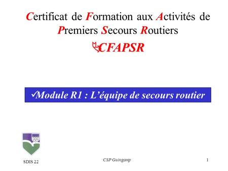 Certificat de Formation aux Activités de Premiers Secours Routiers