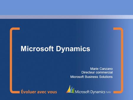 Microsoft Dynamics Marie Canzano Directeur commercial
