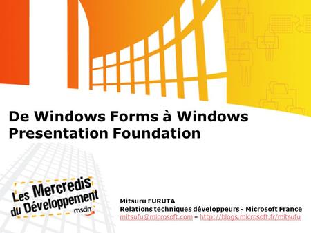 De Windows Forms à Windows Presentation Foundation