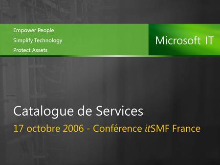 17 octobre Conférence itSMF France