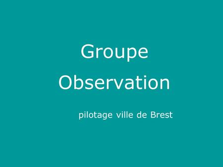 Groupe Observation pilotage ville de Brest
