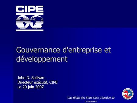 Gouvernance d'entreprise et développement