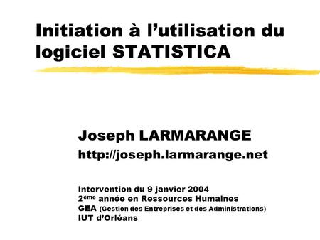 Initiation à l’utilisation du logiciel STATISTICA