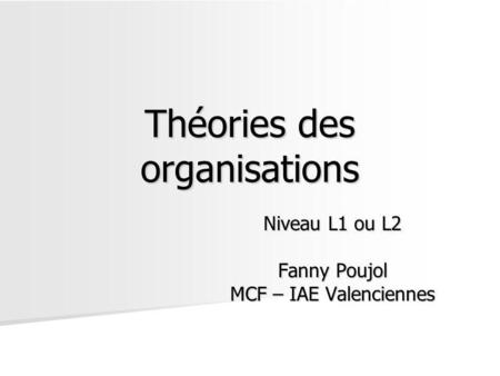 Théories des organisations