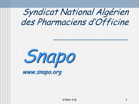 Syndicat National Algérien des Pharmaciens d’Officine