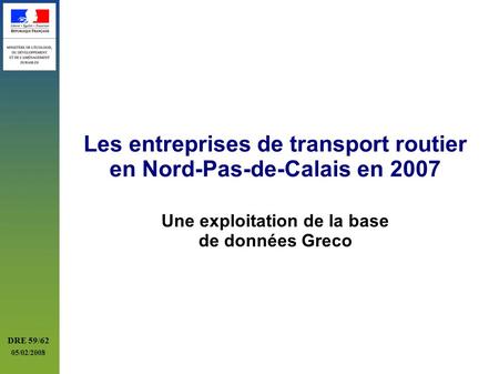 Les entreprises de transport routier en Nord-Pas-de-Calais en 2007