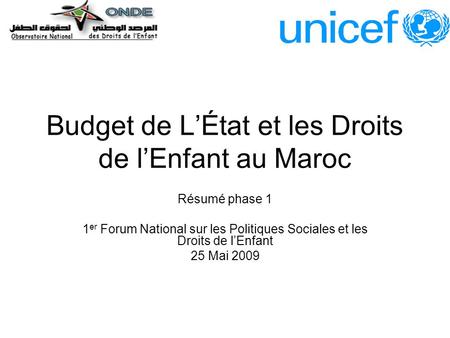 Budget de L’État et les Droits de l’Enfant au Maroc