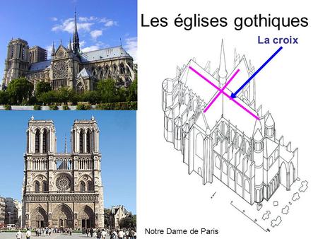 Les églises gothiques La croix Notre Dame de Paris.